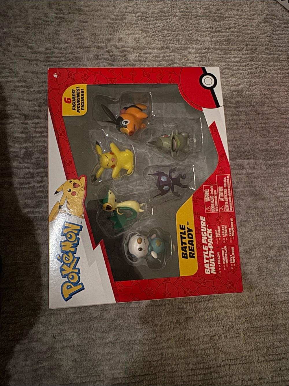 Pokemon Battle-Ready Figure 6-Pack — Yellow, Orange, Green, Gray, Brown, Purple